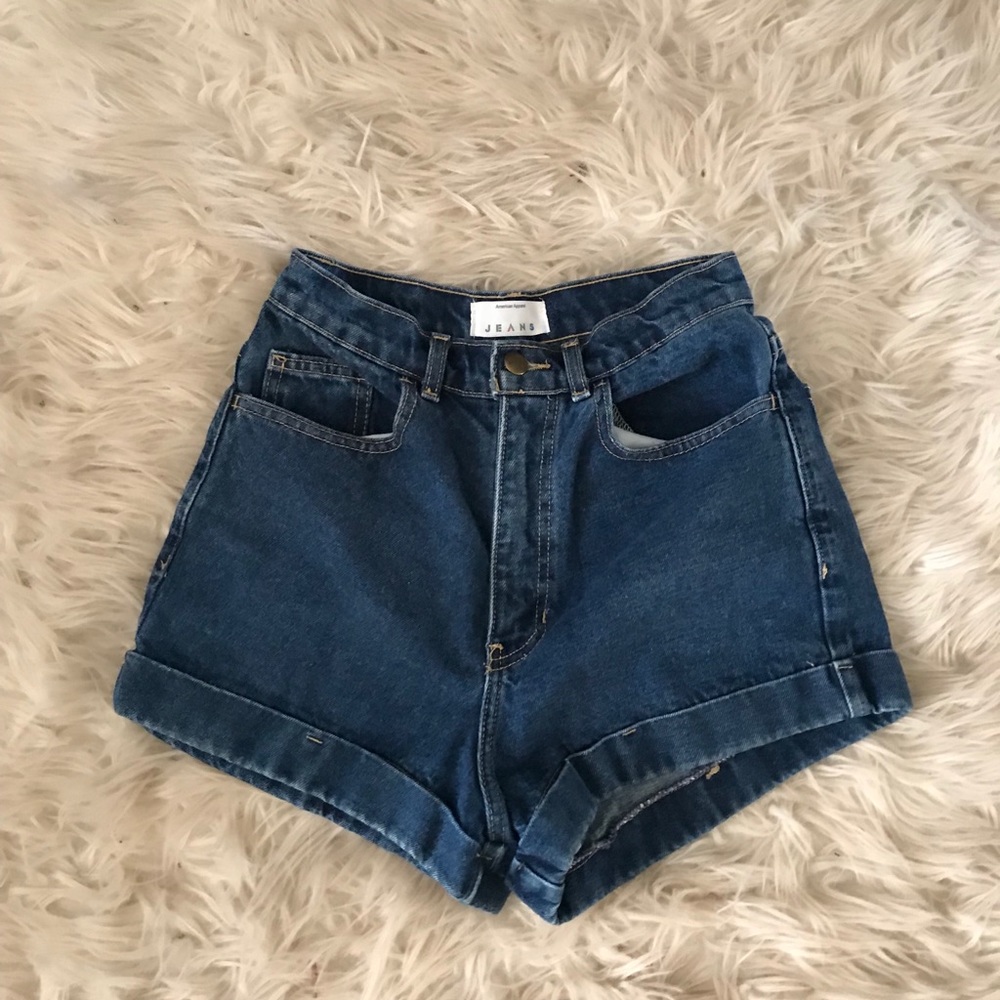American Apparel Denim high waisted shorts